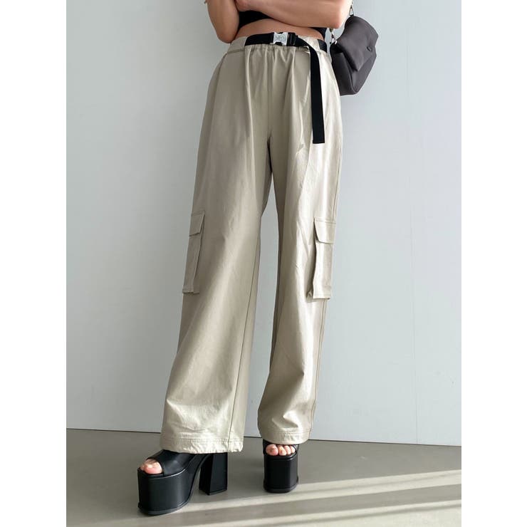 ナイロンベルトタックパンツ[品番：MKSW0056550]｜EMODA（エモダ