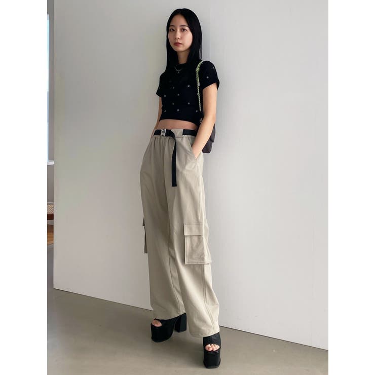 ナイロンベルトタックパンツ[品番：MKSW0056550]｜EMODA（エモダ