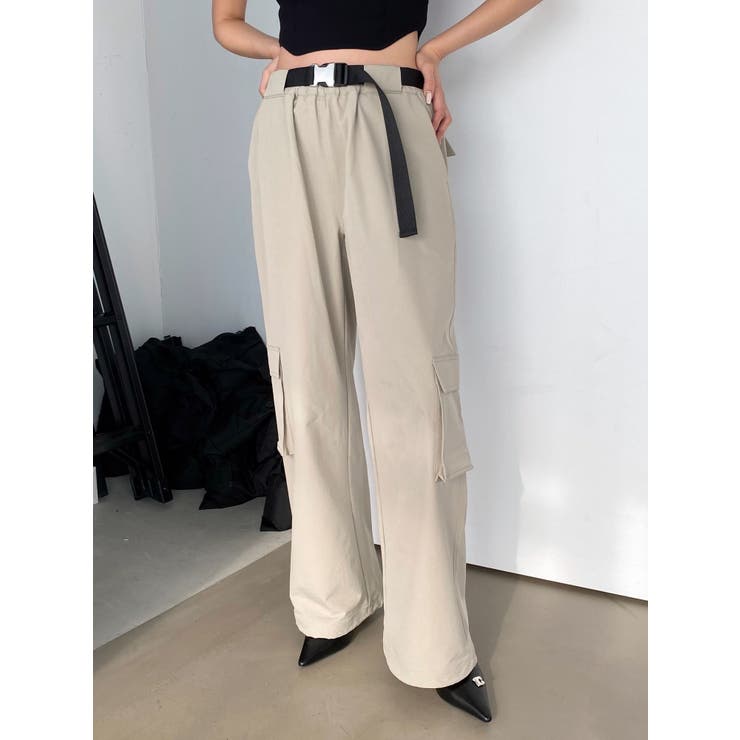 ナイロンベルトタックパンツ[品番：MKSW0056550]｜EMODA（エモダ