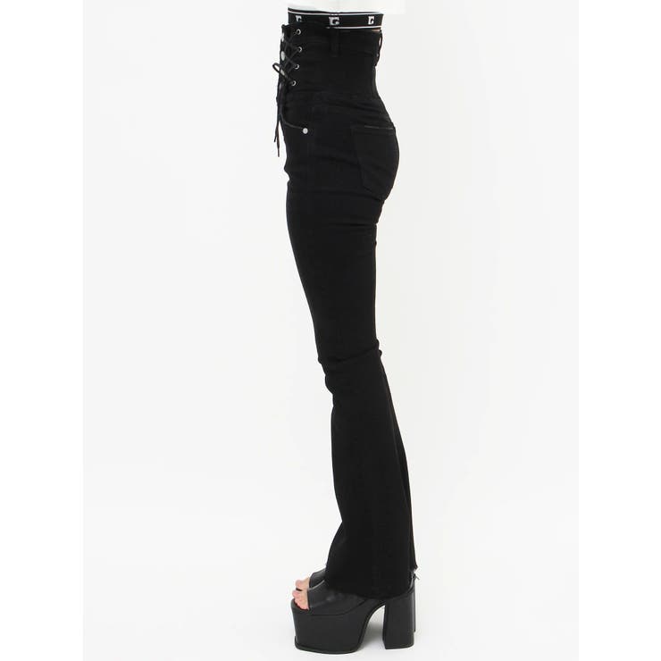 Wレースアップハイウエストフレアパギンス | EMODA | 詳細画像37 