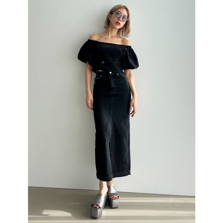 エムミーエメ ラッフルオフショルダーデニムトップス オフショルダー デニムトップス CS00019 | EMME boutique