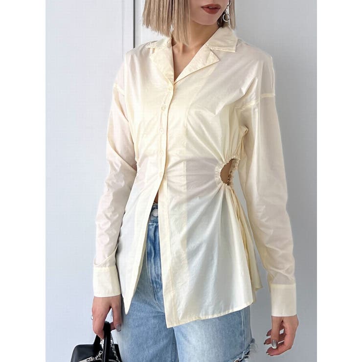 サイドオープンシェイプシャツ | EMODA | 詳細画像3 