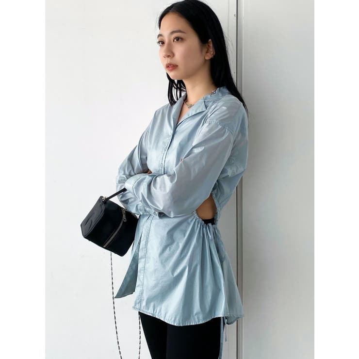 サイドオープンシェイプシャツ | EMODA | 詳細画像8 