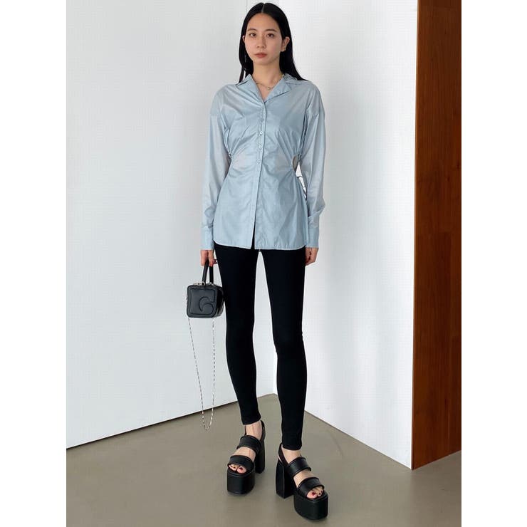 サイドオープンシェイプシャツ | EMODA | 詳細画像9 