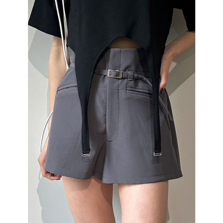 ハイウエストベルトショートパンツ[品番：MKSW0058437]｜EMODA