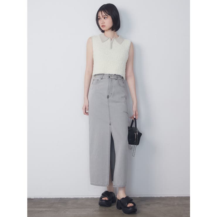 サイドカットデニムスカート[品番：MKSW0058458]｜EMODA（エモダ