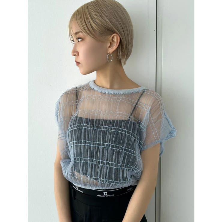 シアーチュールニットタンクトップ | EMODA | 詳細画像18 