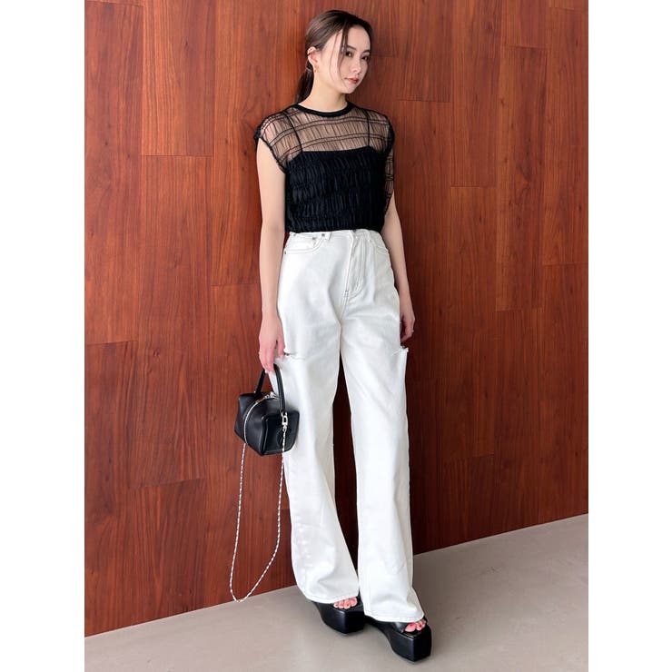 シアーチュールニットタンクトップ | EMODA | 詳細画像23 