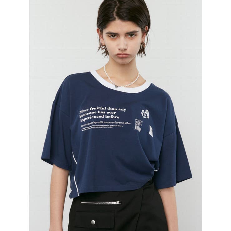 ボックスパイピングTシャツ[品番：MKSW0058434]｜EMODA（エモダ