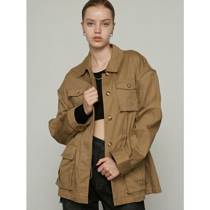 ベージュ | アウトポケット2WAYシャツジャケット | EMODA