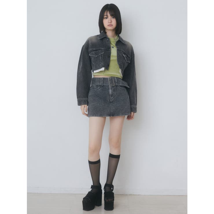 カットオフクロップドデニムジャケット[品番：MKSW0058988