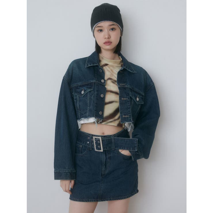 カットオフクロップドデニムジャケット | EMODA | 詳細画像18 