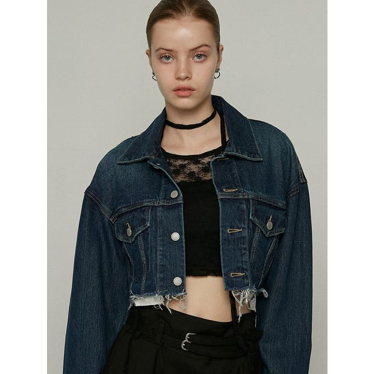 カットオフクロップドデニムジャケット | EMODA | 詳細画像2 