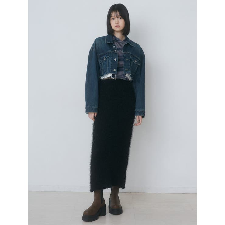 カットオフクロップドデニムジャケット | EMODA | 詳細画像25 