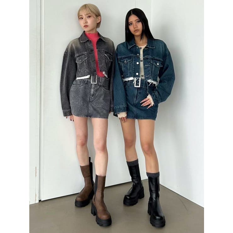 カットオフクロップドデニムジャケット | EMODA | 詳細画像33 