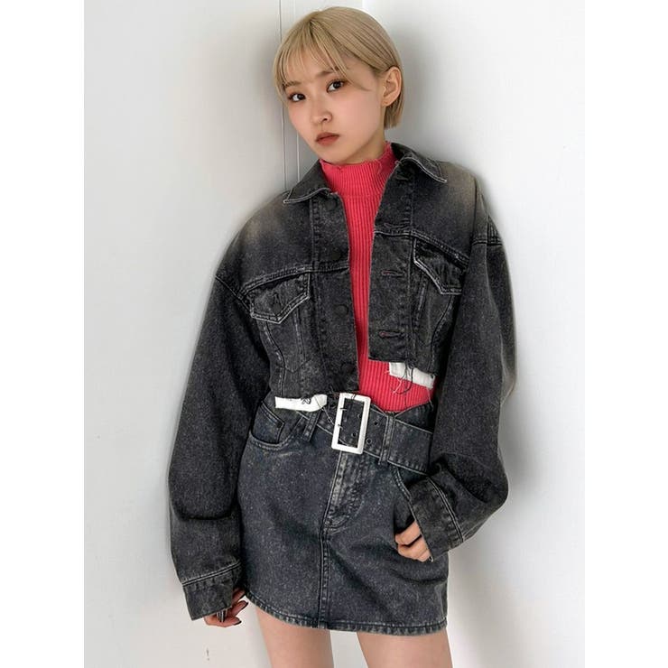 カットオフクロップドデニムジャケット | EMODA | 詳細画像34 