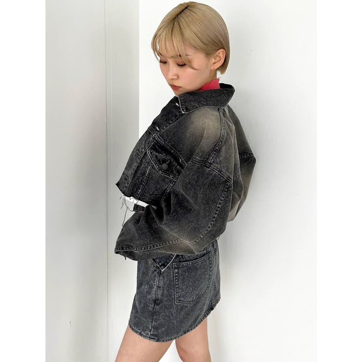 カットオフクロップドデニムジャケット | EMODA | 詳細画像36 