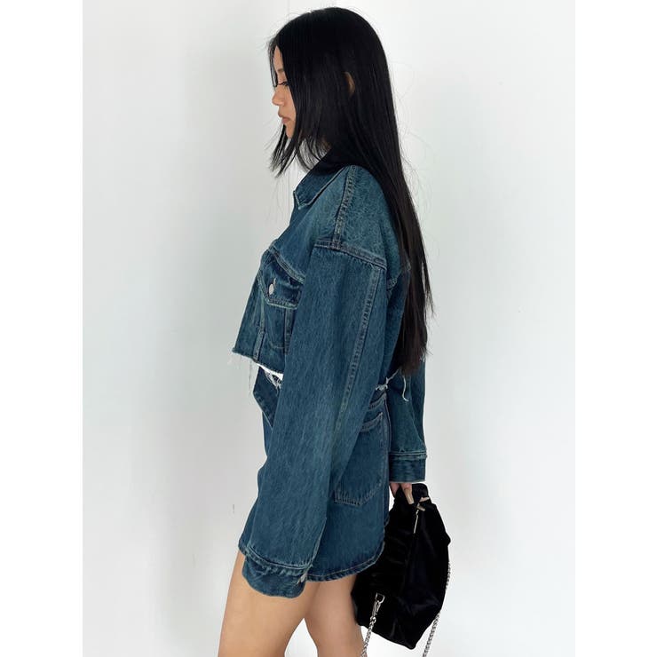 カットオフクロップドデニムジャケット | EMODA | 詳細画像47 