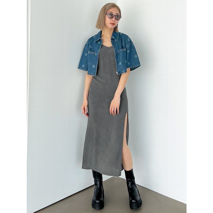 ロングスリットキャミソールワンピース[品番:MKSW0058651 ロングスリットキャミソールワンピース[品番:MKSW0058651