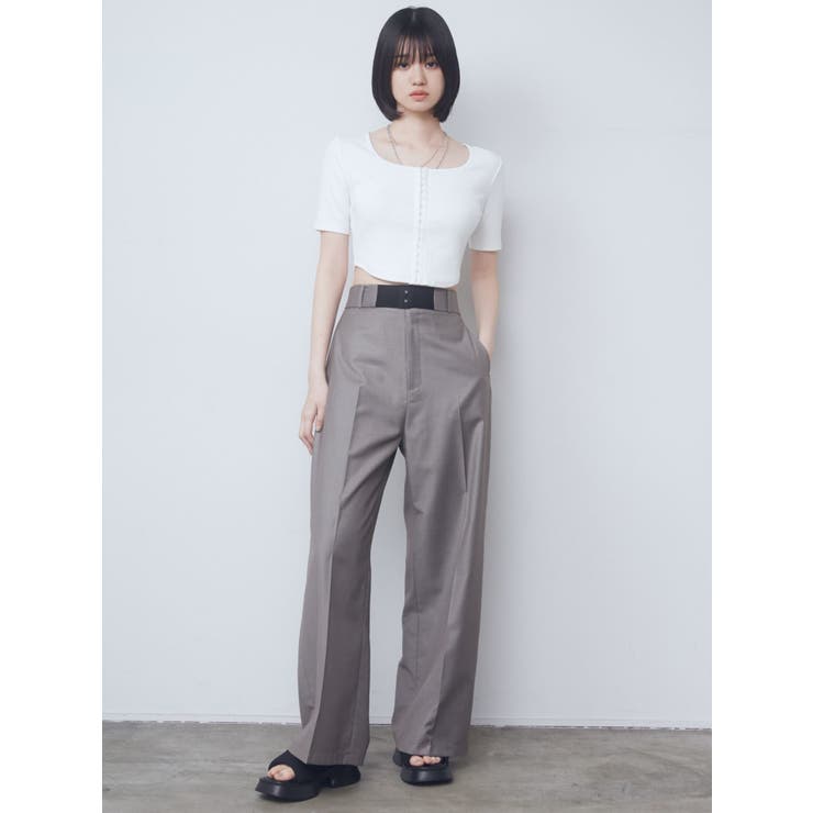ハイウエストベルトパンツ[品番：MKSW0058654]｜EMODA（エモダ