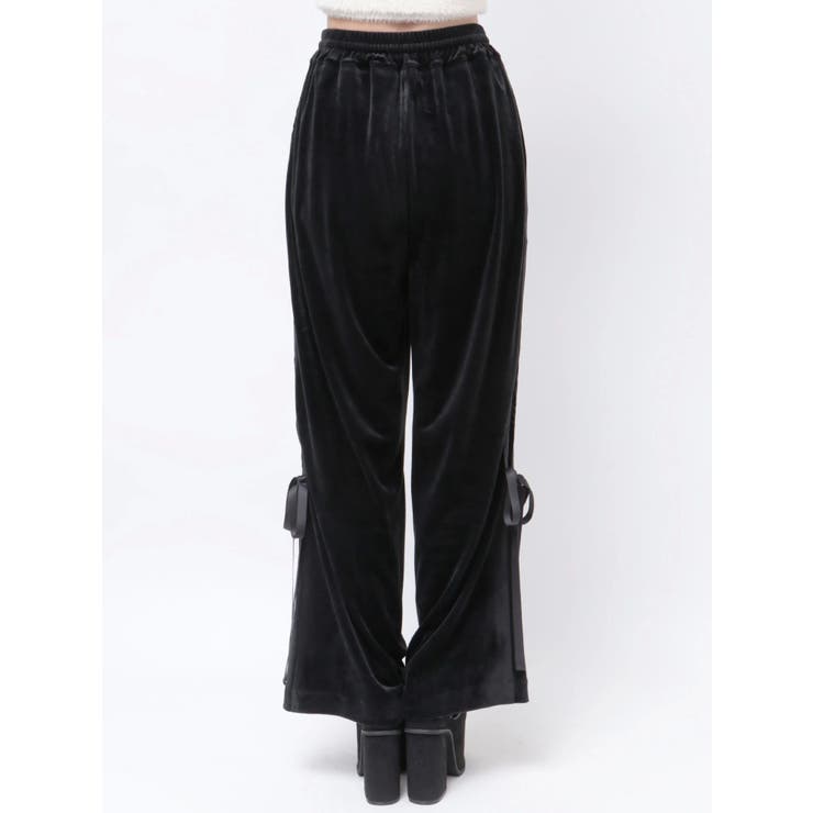 ラインリボンベロアパンツ[品番：MKSW0058985]｜EMODA（エモダ
