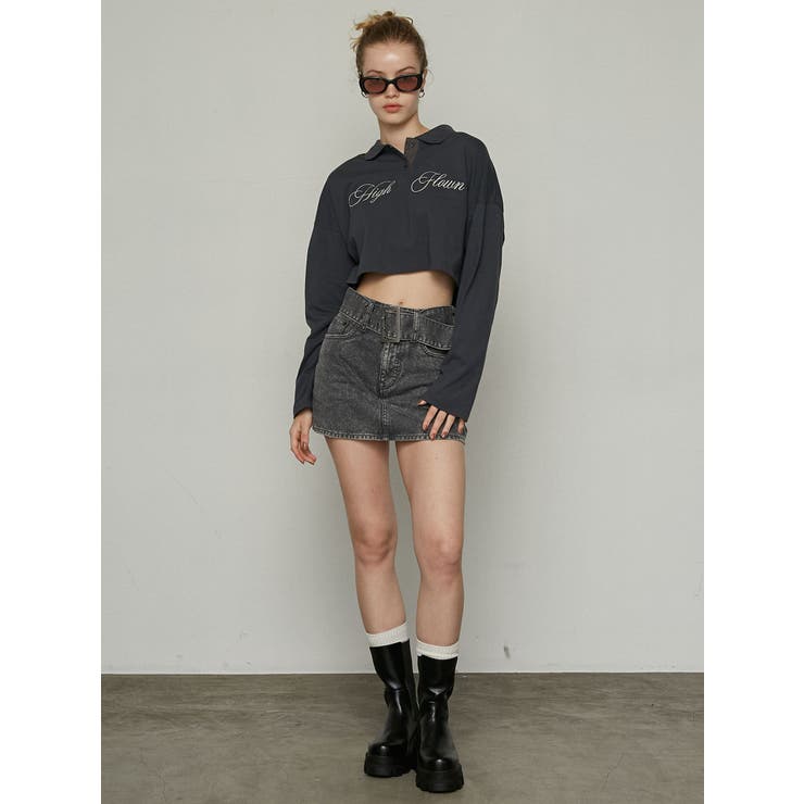 ワイドベルトデニムスカート[品番：MKSW0058986]｜EMODA（エモダ