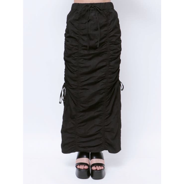 サイドドローストリングナイロンスカート | EMODA | 詳細画像15 