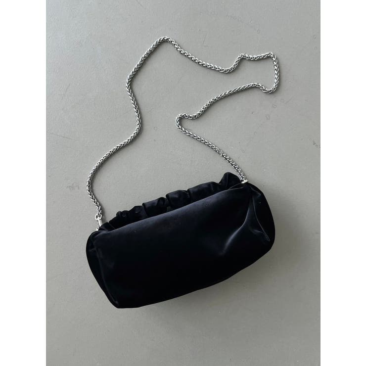 ブラック | ギャザーハンドポーチバッグ | EMODA