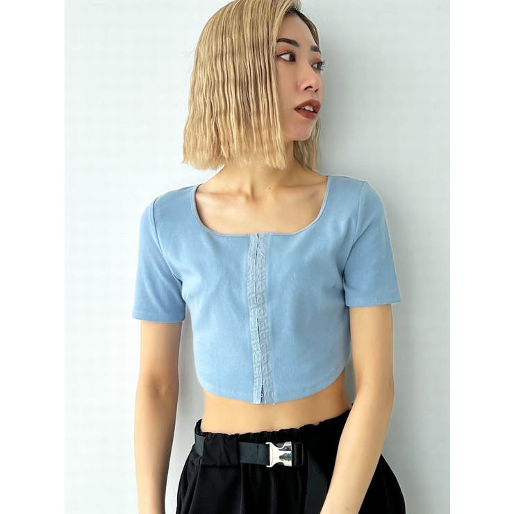 ラウンドフックショートトップ[品番：MKSW0058639]｜EMODA