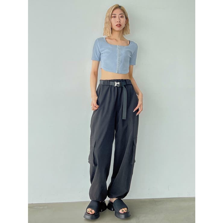 ラウンドフックショートトップ[品番：MKSW0058639]｜EMODA