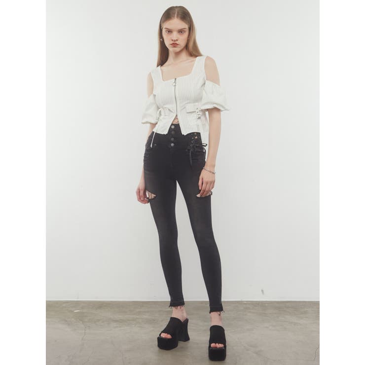 アウトポケットオフショルダートップ[品番：MKSW0058640]｜EMODA