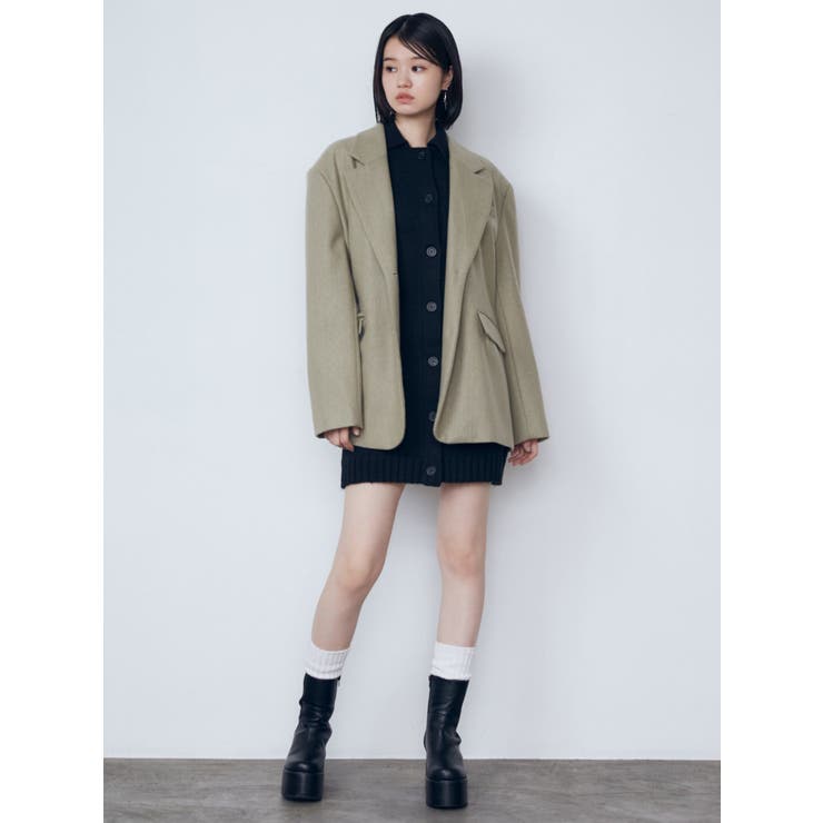 充実の品 ボクシーミニワンピースジャケット[品番：MKSW0060172]｜EMODA ジャケット・アウター