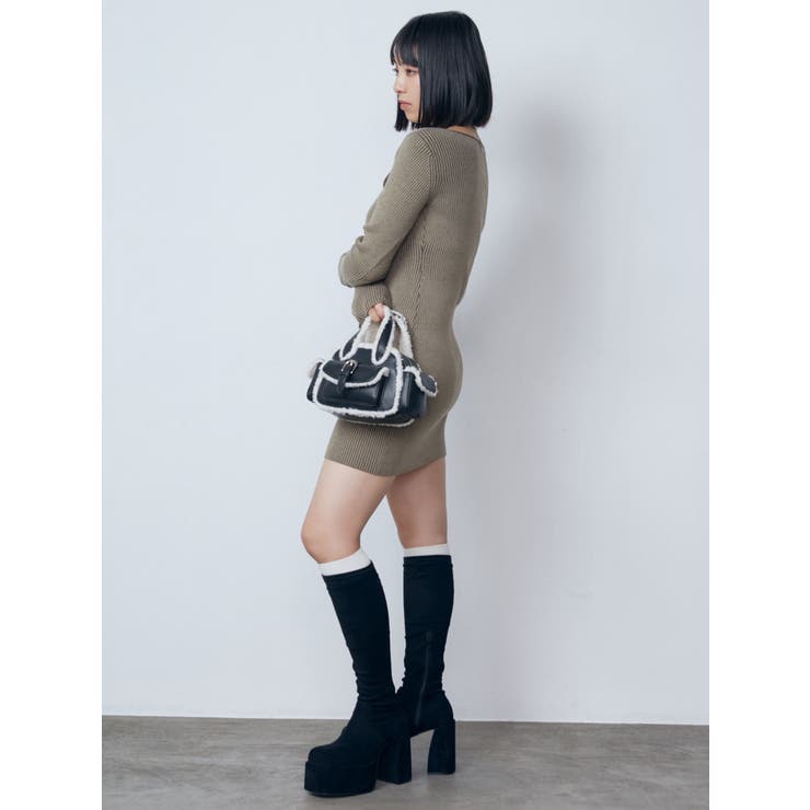 プレーティングリブジップワンピース | EMODA | 詳細画像13 