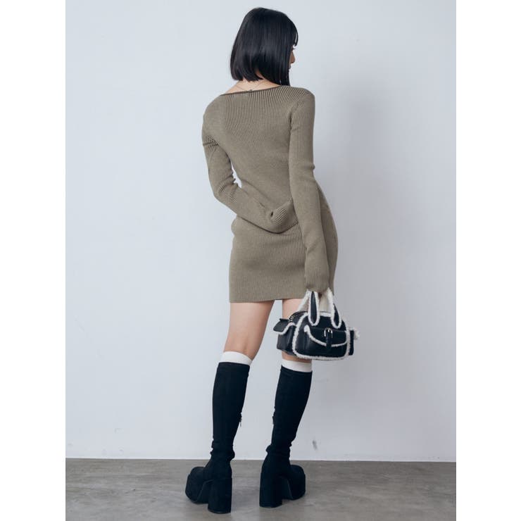 プレーティングリブジップワンピース | EMODA | 詳細画像14 