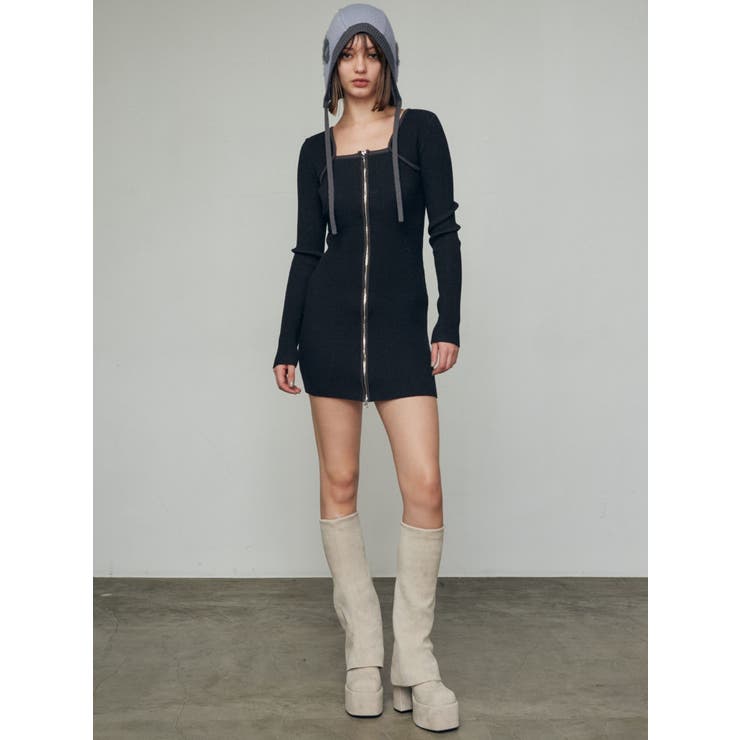 プレーティングリブジップワンピース | EMODA | 詳細画像17 