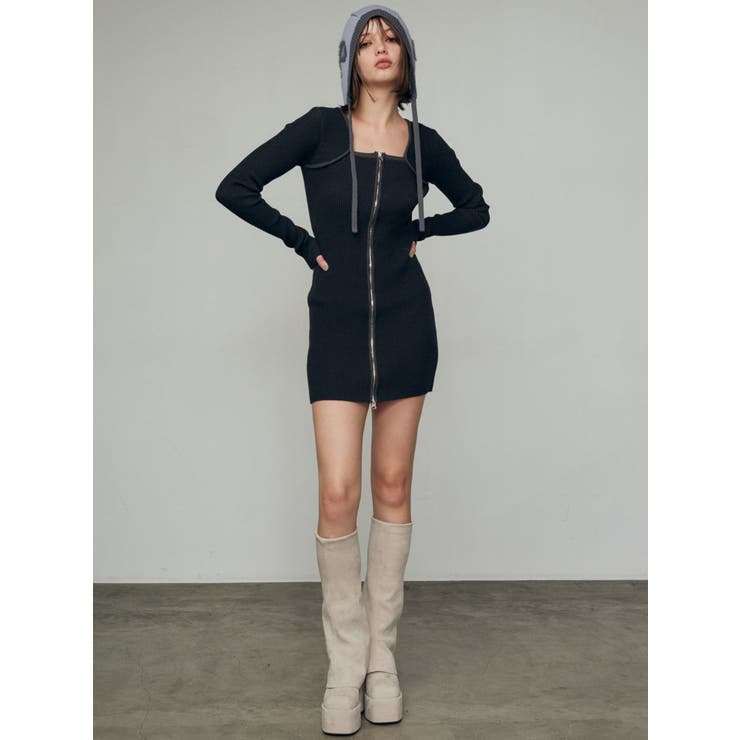 プレーティングリブジップワンピース | EMODA | 詳細画像18 