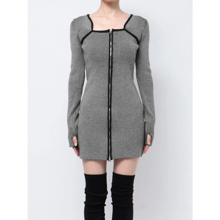 プレーティングリブジップワンピース | EMODA | 詳細画像21 