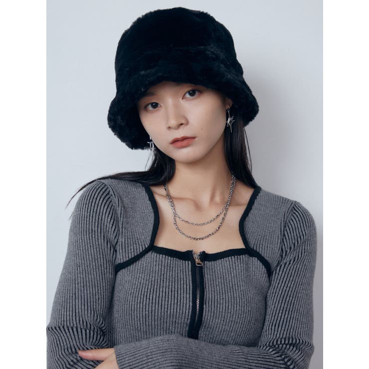 プレーティングリブジップワンピース | EMODA | 詳細画像4 