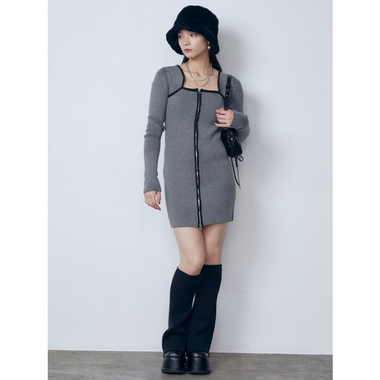 プレーティングリブジップワンピース | EMODA | 詳細画像5 