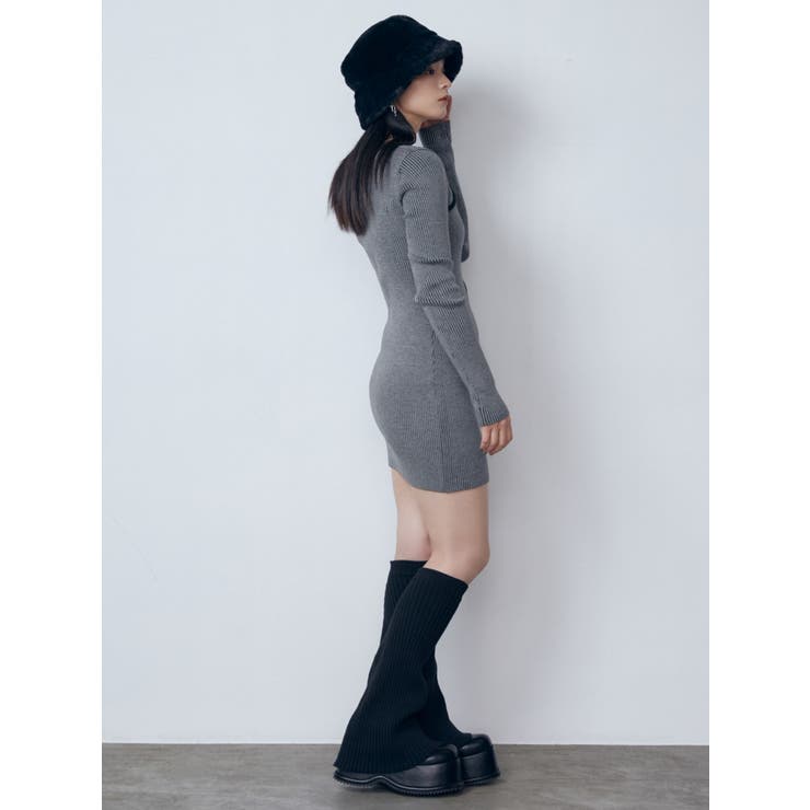 プレーティングリブジップワンピース | EMODA | 詳細画像6 