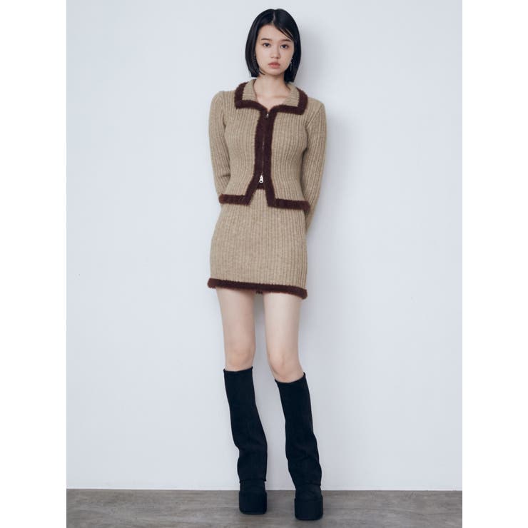 シャギーエッジミニマルスカート | EMODA | 詳細画像32 