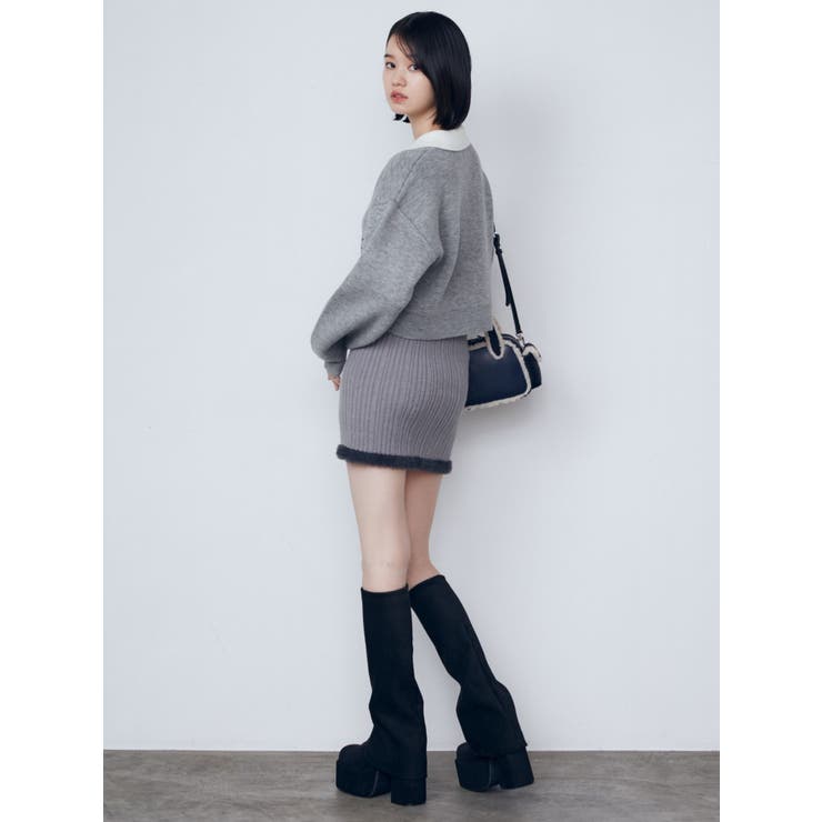 シャギーエッジミニマルスカート | EMODA | 詳細画像41 