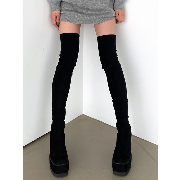 スクエアフィットロングブーツ[品番：MKSW0059449]｜EMODA