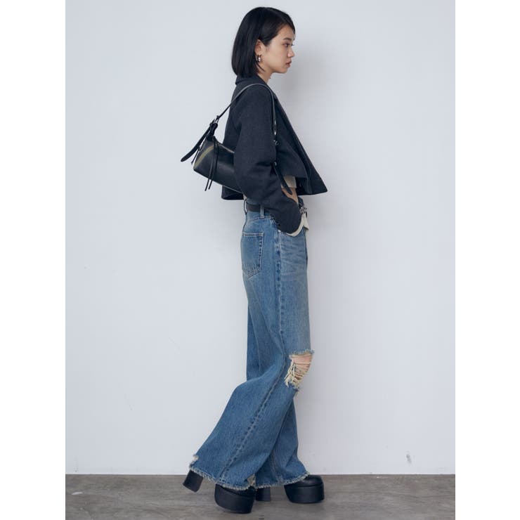 新品 EMODA エモダ ワイドデニム 2 EMODA／エモダ】ワイドデニムパンツ