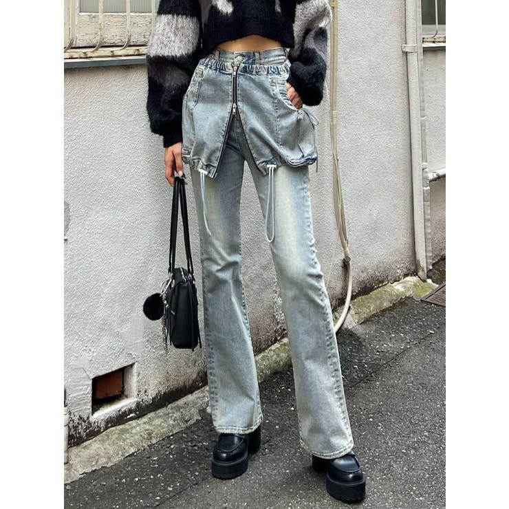 レイヤージャストウエストフレアージーンズ | EMODA | 詳細画像2 