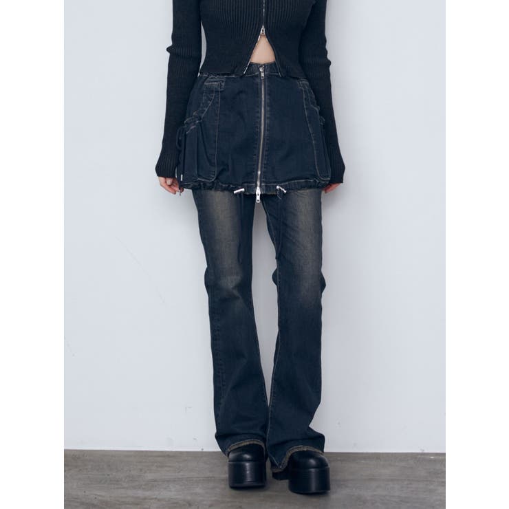 レイヤージャストウエストフレアージーンズ | EMODA | 詳細画像32 