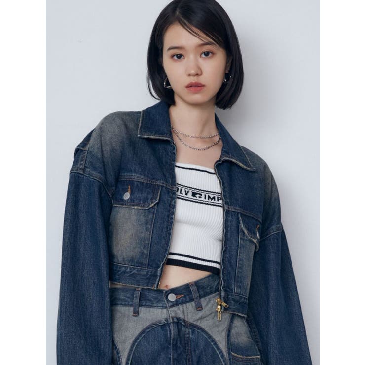 EMOELLE エモエレ♡完売！スクエアネックジレトップス　ブラック　極美品 EMODA（エモダ）の「スクエアネッククロップニット（ニット