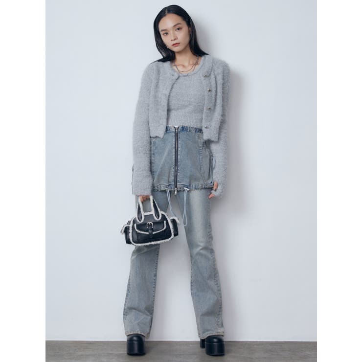 シャギーコンパクトツインニット[品番：MKSW0060602]｜EMODA