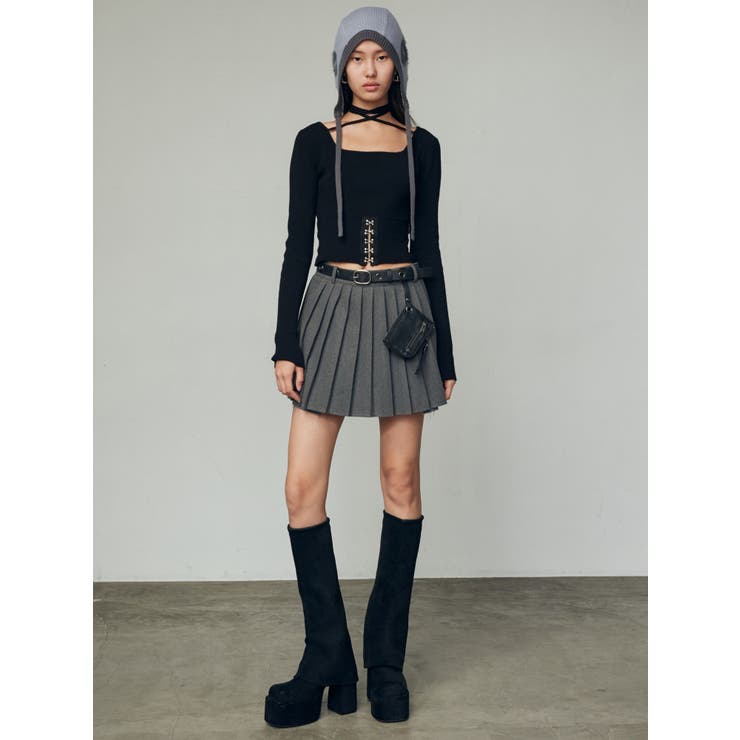 オープンフックチョーカーニット[品番：MKSW0060586]｜EMODA（エモダ