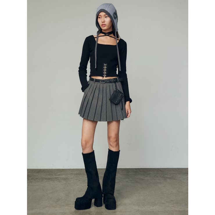 オープンフックチョーカーニット[品番：MKSW0060586]｜EMODA（エモダ